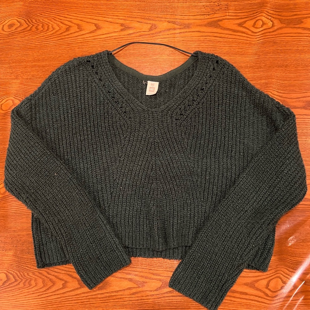 Me to We Dark Green V-Neck Sweater